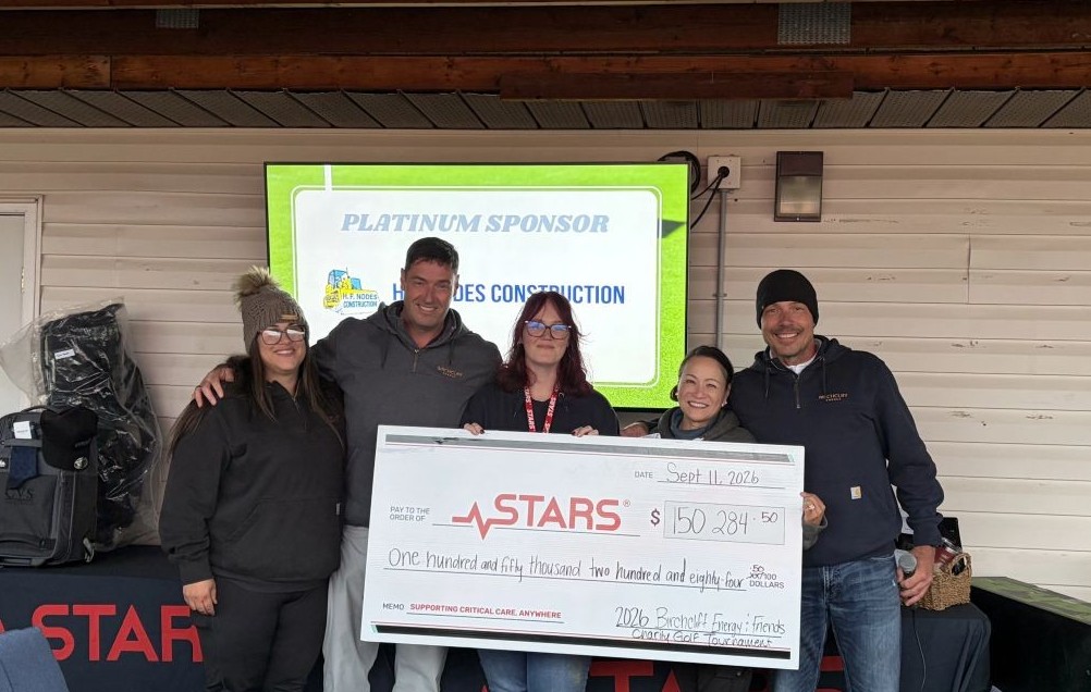 Birchcliff and STARS representatives pose with donation cheque